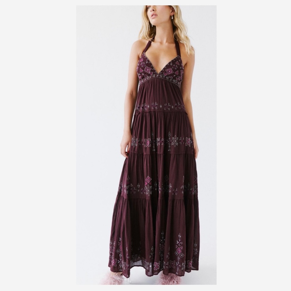 Free People Size S NWOT Glitter Me Timbers Maxi Dress